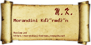 Morandini Kármán névjegykártya